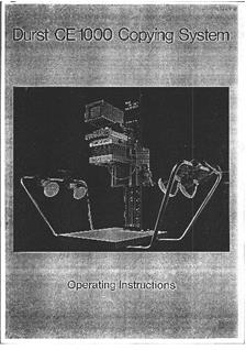 Durst Laborator L 1000 CE manual. Camera Instructions.